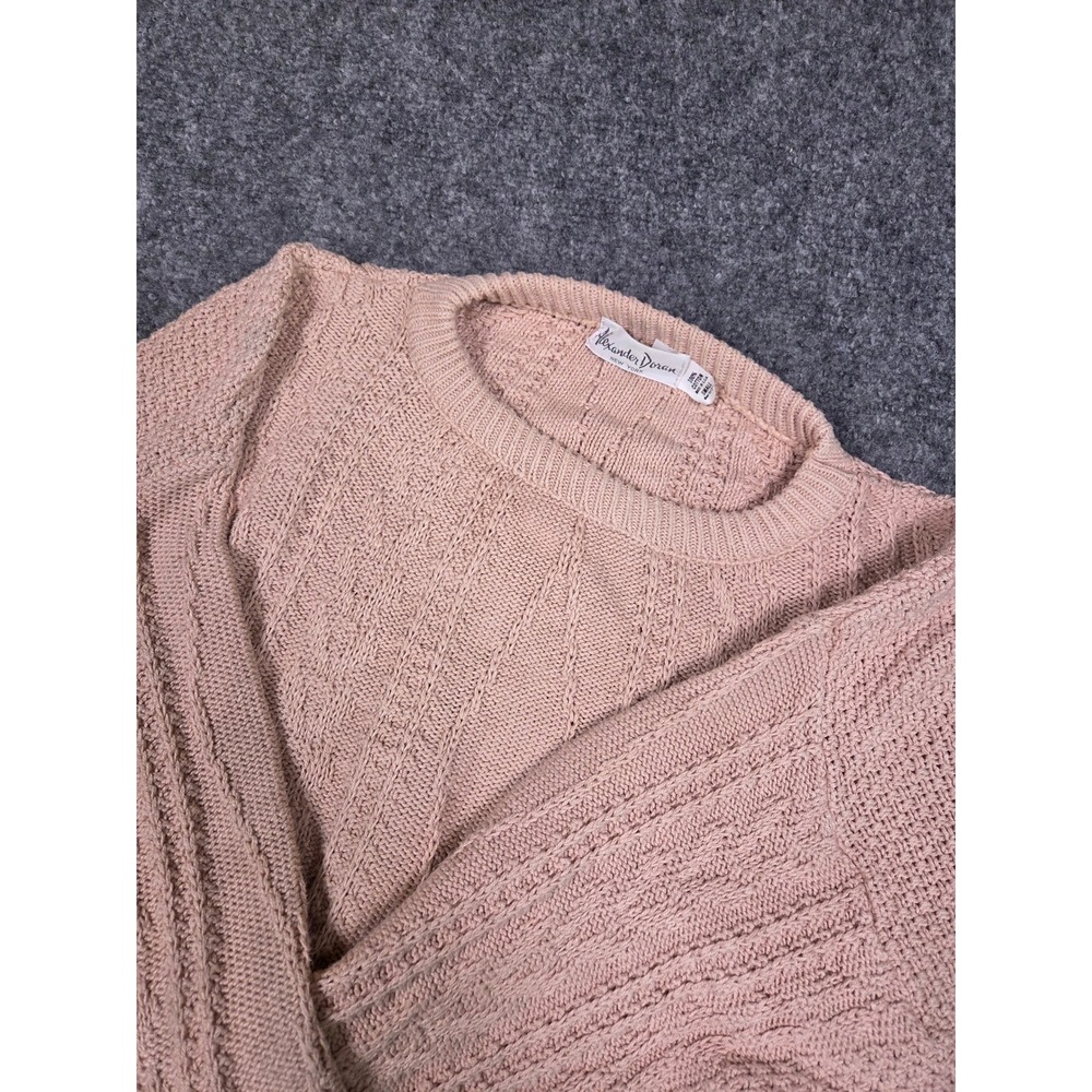 Vintage Alexander Doran Sweater Womens Small Pink Cable Knit Cotton‎ Crewneck